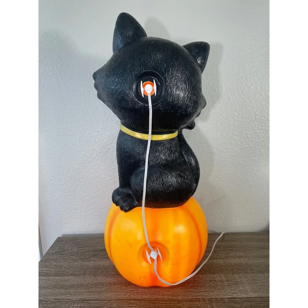Ashland Halloween Black Cat Pumpkin Blow Mold Light Up Outdoor Decor 24 Inch